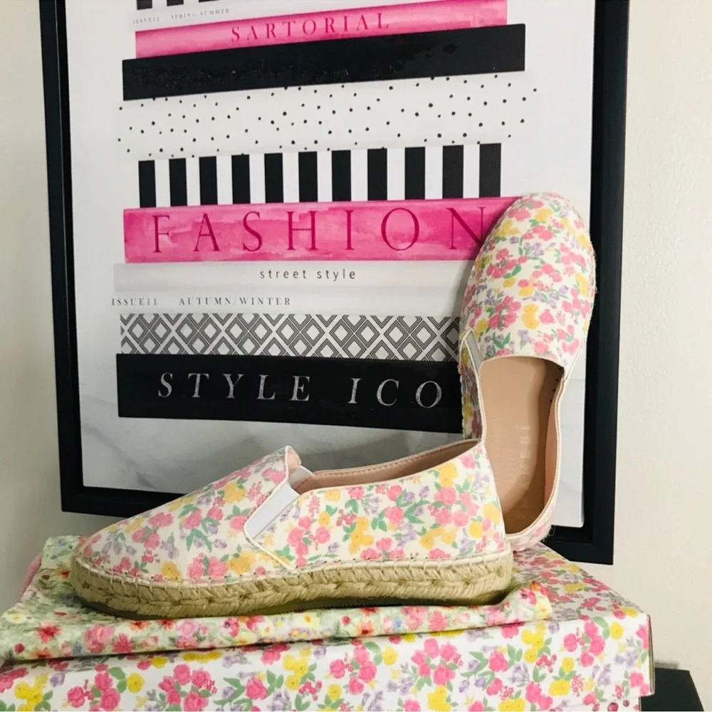 NIB LoveShackFancy Girls Floral Espadrille Slip-On Shoes 3 / 34